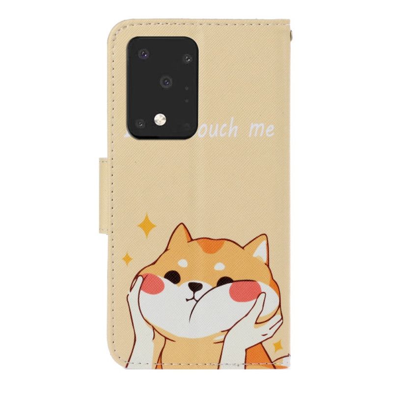 Läderfodral Samsung Galaxy S20 Ultra Mobilskal Katt Rör Mig Inte Med Rem