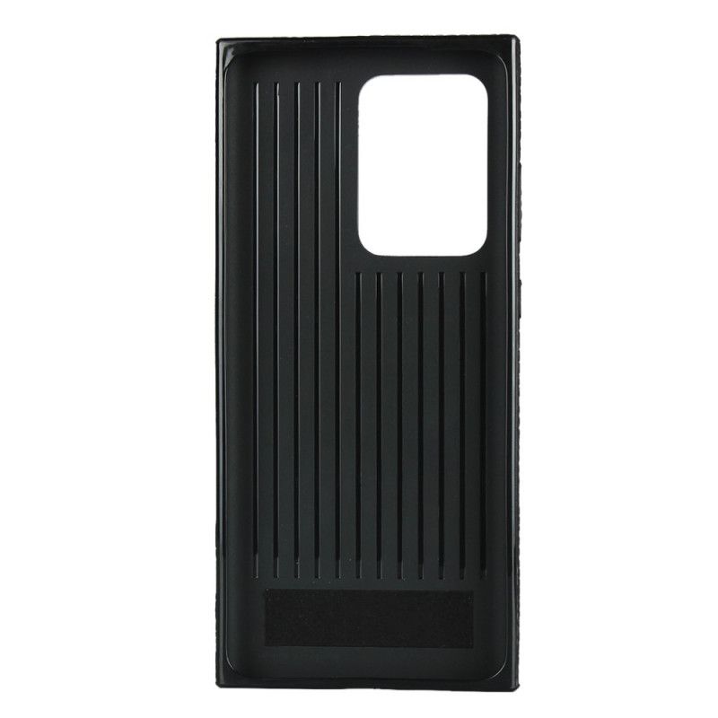 Skal Samsung Galaxy S20 Ultra Svart Äkta Litchiläder Med Rem