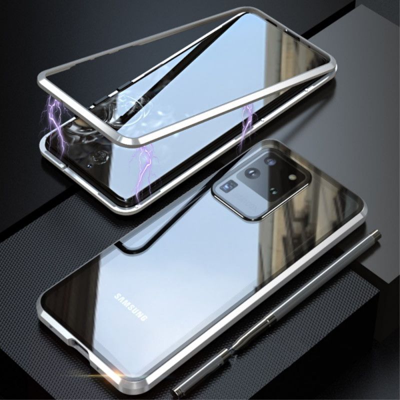 Skal Samsung Galaxy S20 Ultra Svart Metallkanter Och Härdat Glas