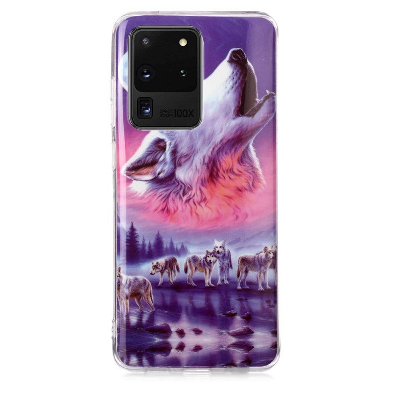 Skal Samsung Galaxy S20 Ultra Vit Fluorescerande Vargserie
