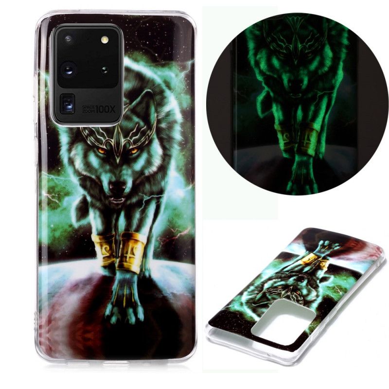 Skal Samsung Galaxy S20 Ultra Vit Fluorescerande Vargserie