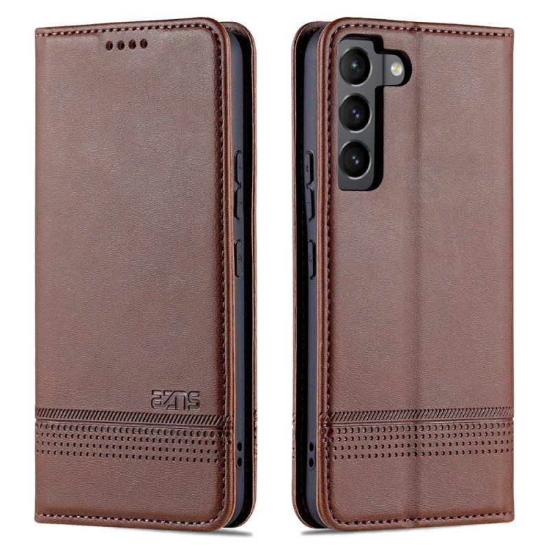 Folio-fodral Samsung Galaxy S22 5G Läderfodral Azns Läder Styling