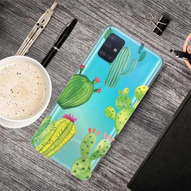 Skal för Samsung Galaxy A71 Akvarellkaktus