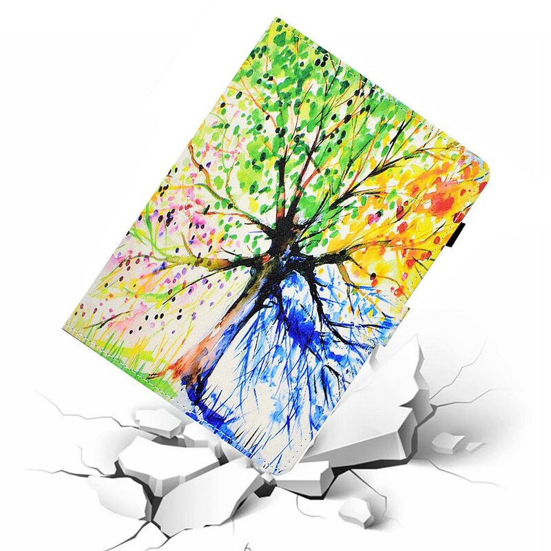 Läderfodral Samsung Galaxy Tab A7 Lite Telefonfodral Akvarellträd