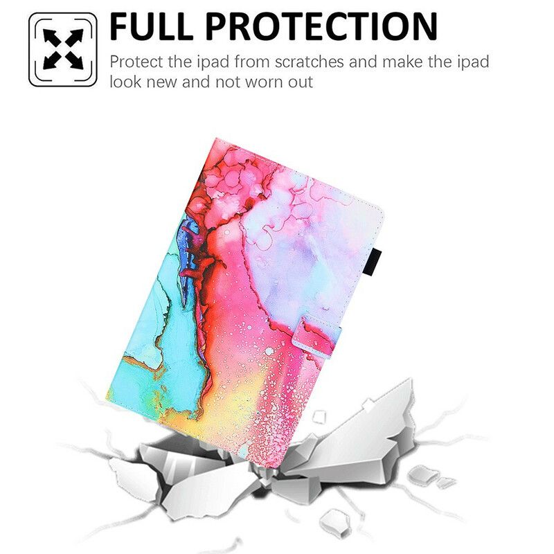 Läderfodral Samsung Galaxy Tab A7 Lite Telefonfodral Marmorstil