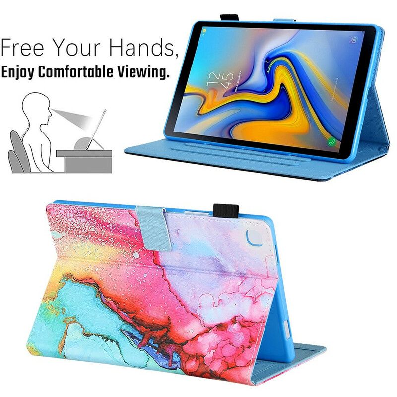 Läderfodral Samsung Galaxy Tab A7 Lite Telefonfodral Marmorstil
