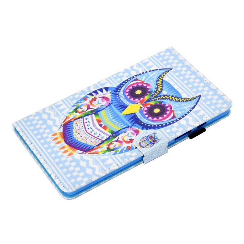 Läderskal Fodral Samsung Galaxy Tab A7 Lite Tribal Owl