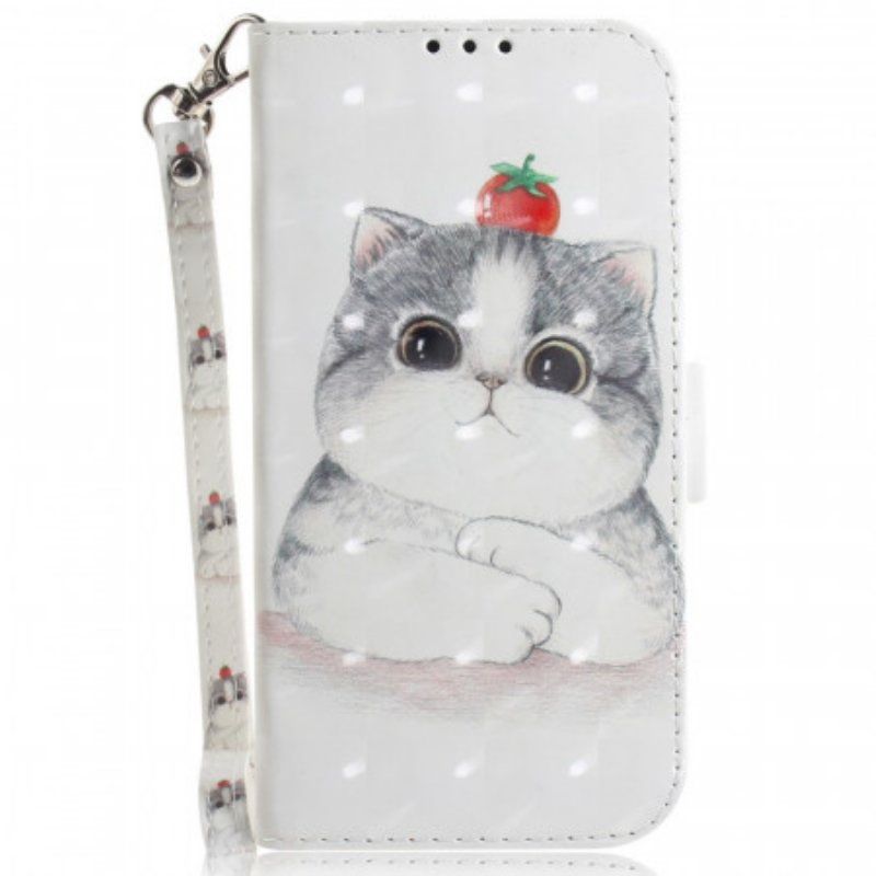 Fodral Sony Xperia 1 IV Med Kedjar Katt Och Tomat Med Rem