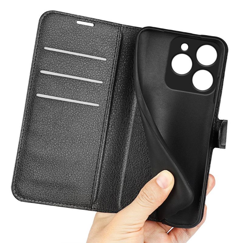 Fodral För Realme C61 Klassiskt Litchi-konstläder