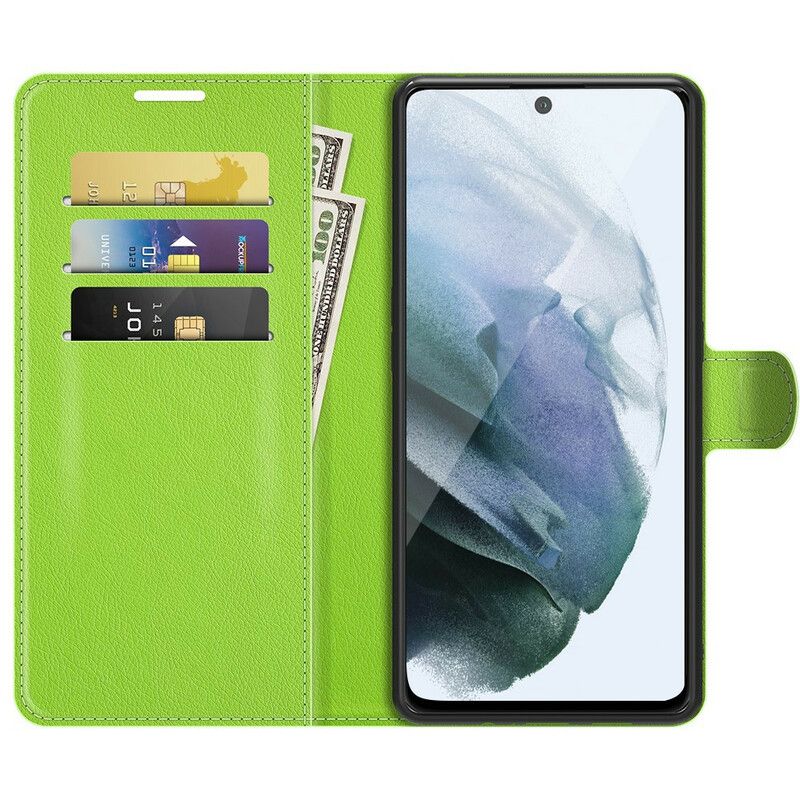 Fodral För Samsung Galaxy S21 Fe Klassiskt Litchi Konstläder