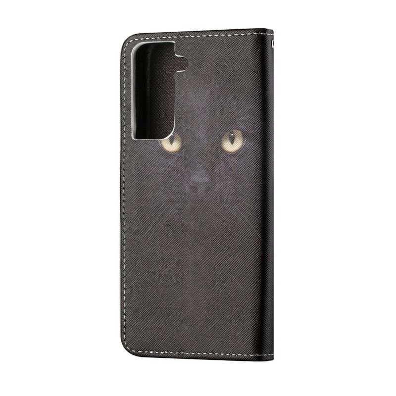 Fodral Samsung Galaxy S21 Fe Black Strappy Cat Eyes