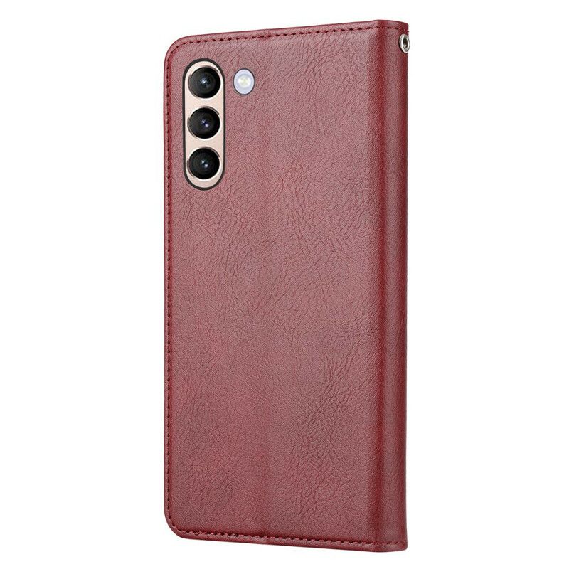 Folio-fodral För Samsung Galaxy S21 Fe Korthållare I Konstläder