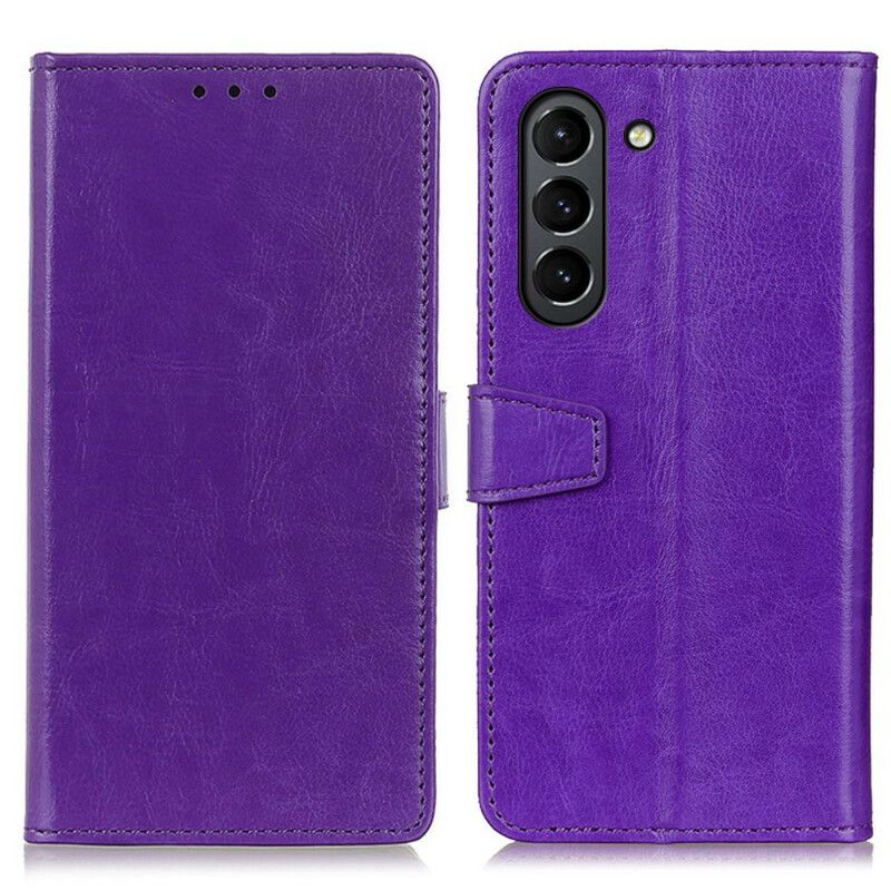 Läderfodral Samsung Galaxy S21 Fe Telefonfodral Enkel Glänsande Lädereffekt