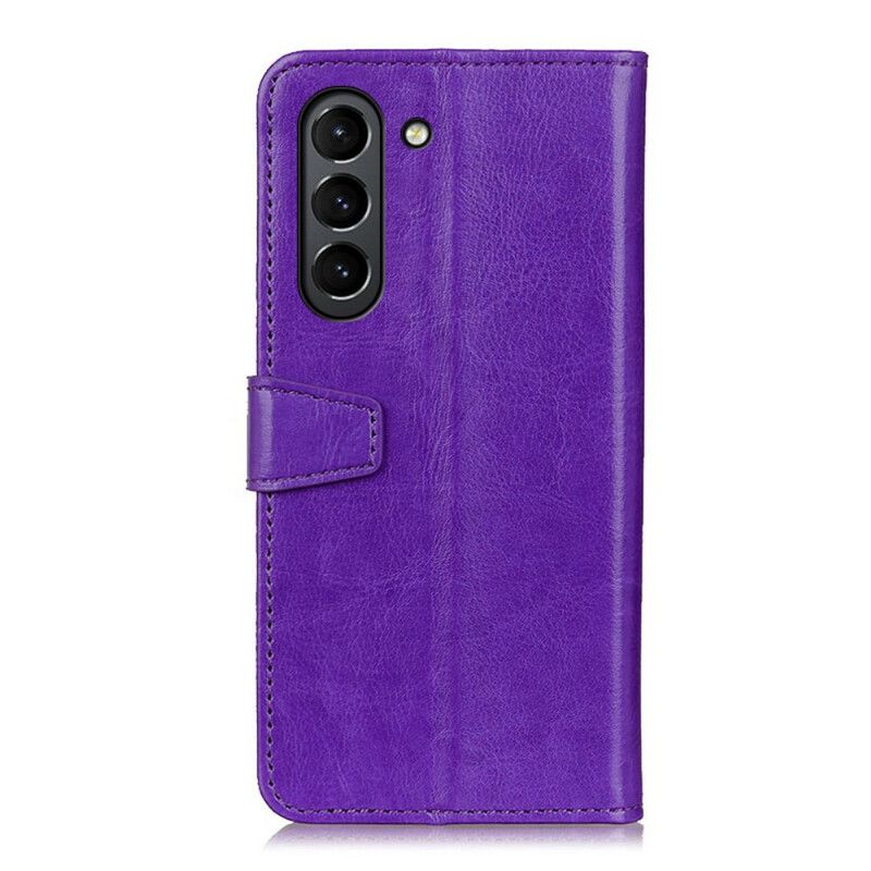 Läderfodral Samsung Galaxy S21 Fe Telefonfodral Enkel Glänsande Lädereffekt