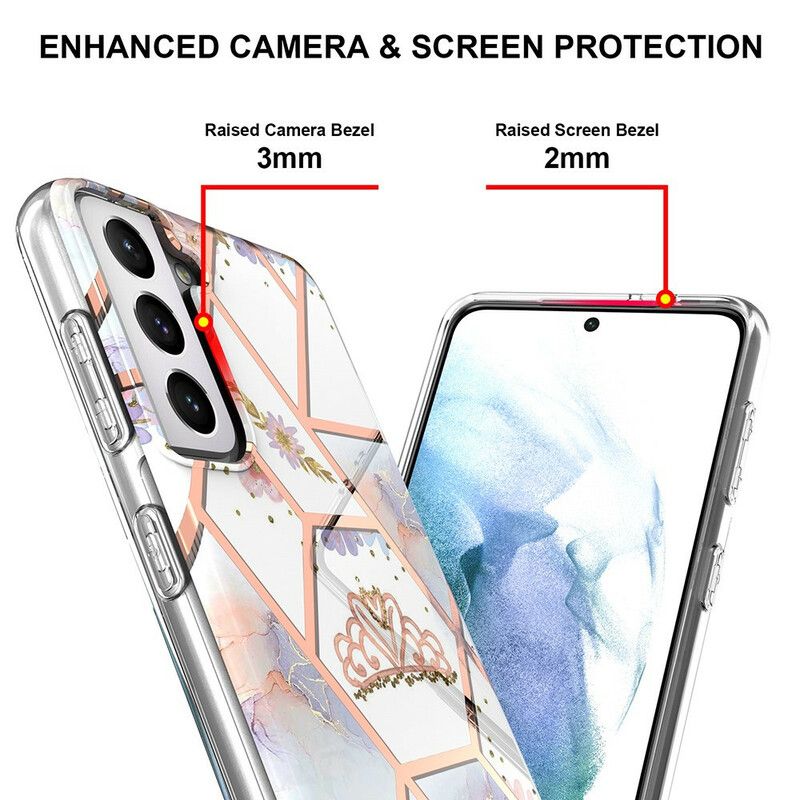 Skal Samsung Galaxy S21 Fe Telefonfodral Marmorerad Krona