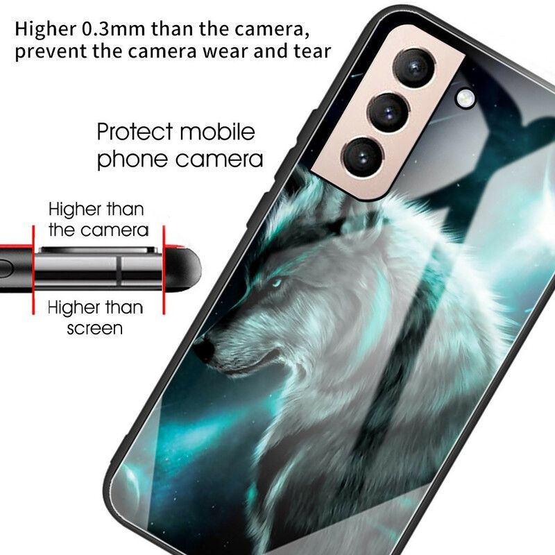 Skal Samsung Galaxy S21 Fe Telefonfodral Tempered Glass Wolf