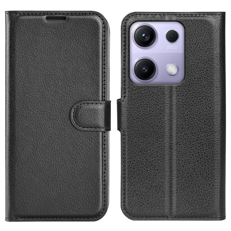 Fodral För Xiaomi Redmi Note 14s Klassisk Litchi-konstläder