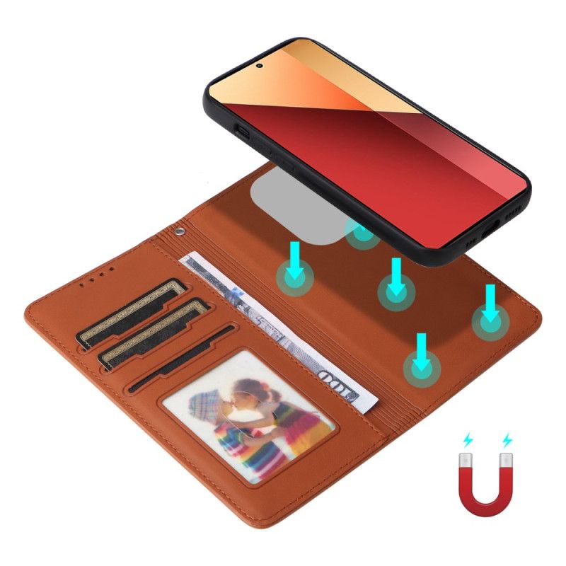 Läderfodral Xiaomi Redmi Note 14s Telefonfodral Avtagbart Fodral Betopnice