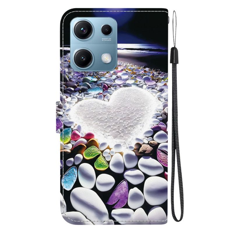 Läderskal Fodral Xiaomi Redmi Note 14s Hjärtmönster