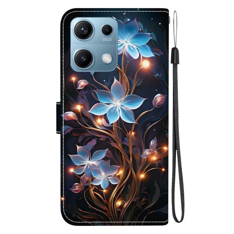 Läderskal Fodral Xiaomi Redmi Note 14s Små Blommor
