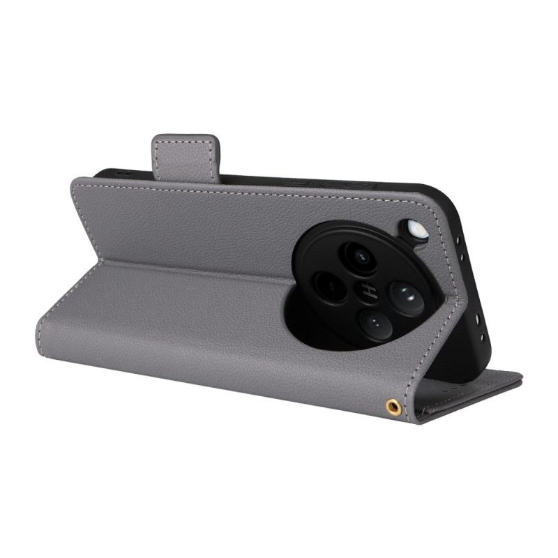 Fodral Oppo Find X8 Litchirem I Konstläder