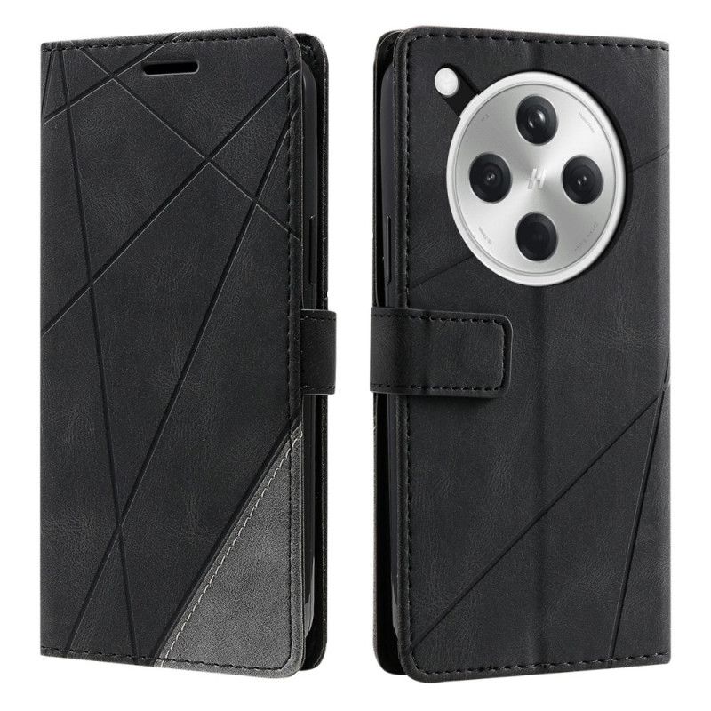 Läderfodral Oppo Find X8 Telefonfodral Tvåfärgad Randig Mönster