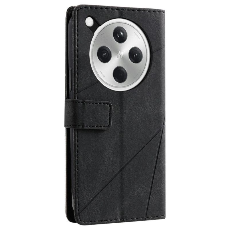 Läderfodral Oppo Find X8 Telefonfodral Tvåfärgad Randig Mönster