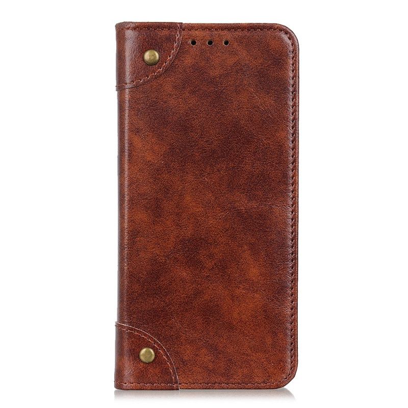 Folio-fodral för Samsung Galaxy A51 5G Vintage Split Nitar I Läder
