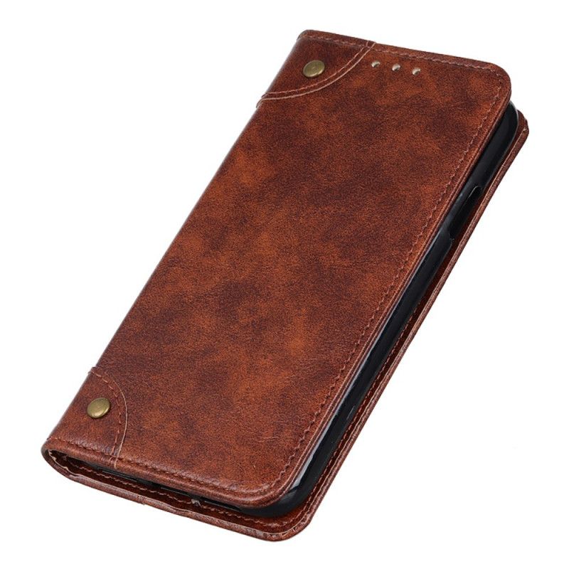 Folio-fodral för Samsung Galaxy A51 5G Vintage Split Nitar I Läder