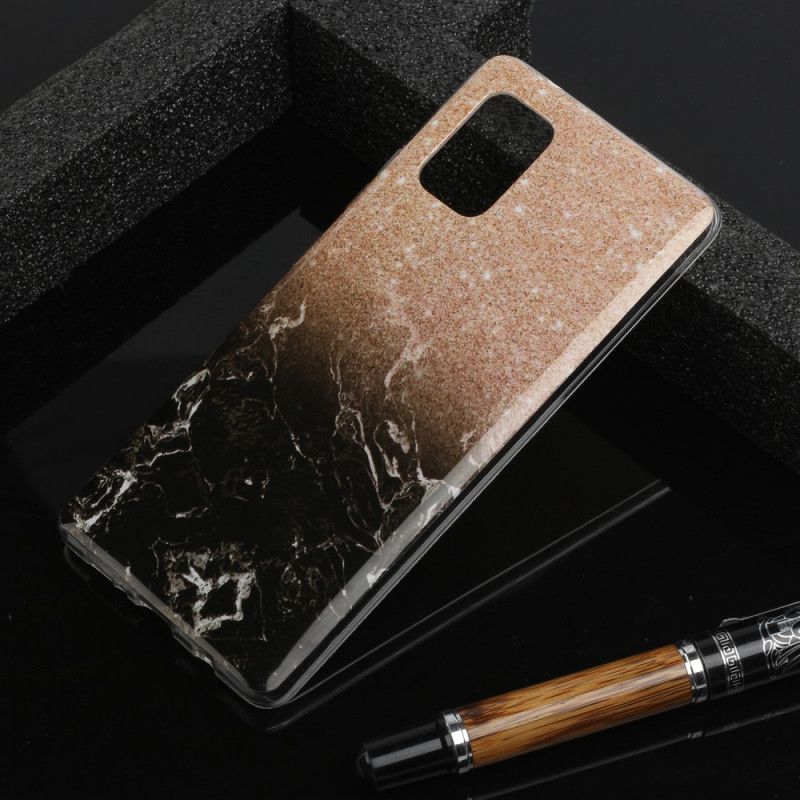 Skal Samsung Galaxy A51 5G Svart Mobilskal Glitter Av Marmor