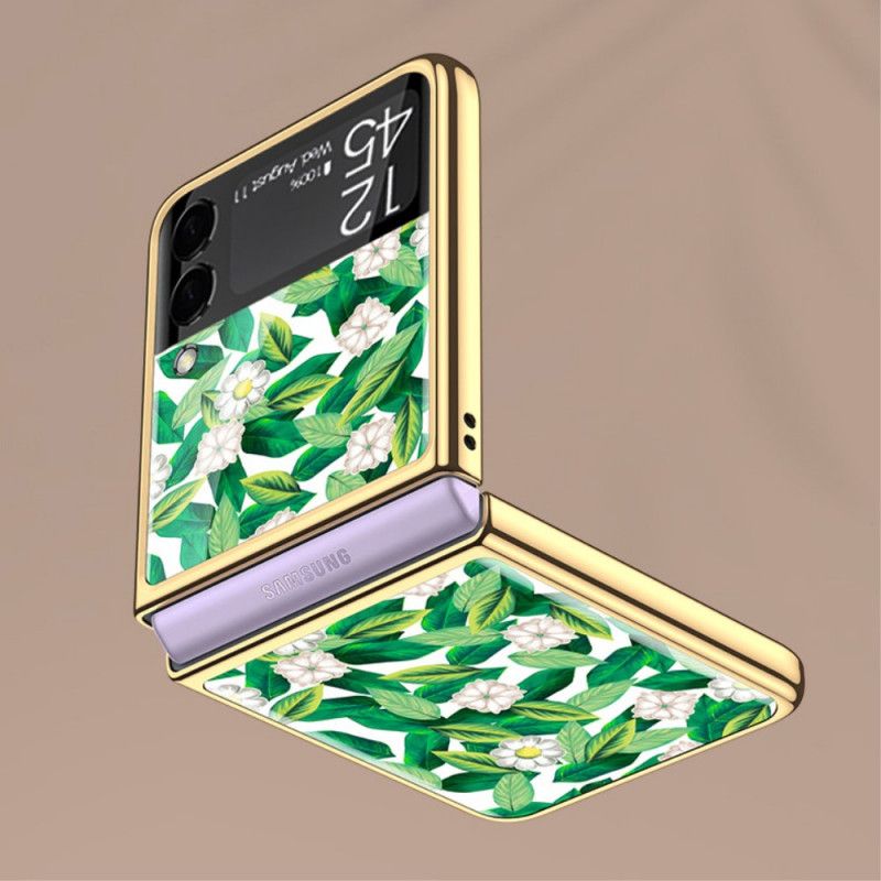 Skal Samsung Galaxy Z Flip 3 5g Blommor I Härdat Glas Gkk
