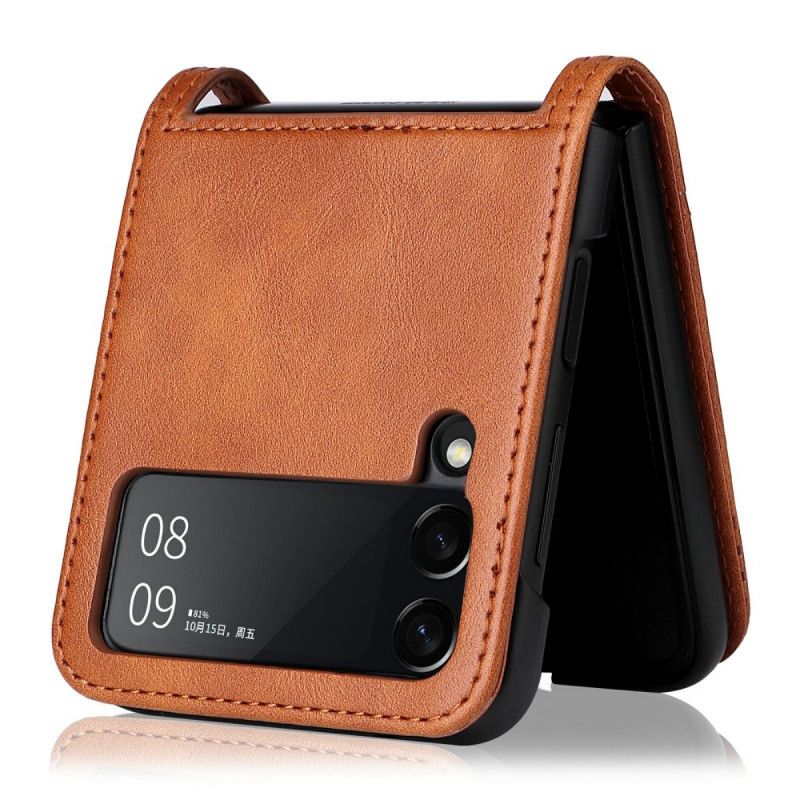 Skal Samsung Galaxy Z Flip 3 5g Telefonfodral Vintage Läderstil Korthållare