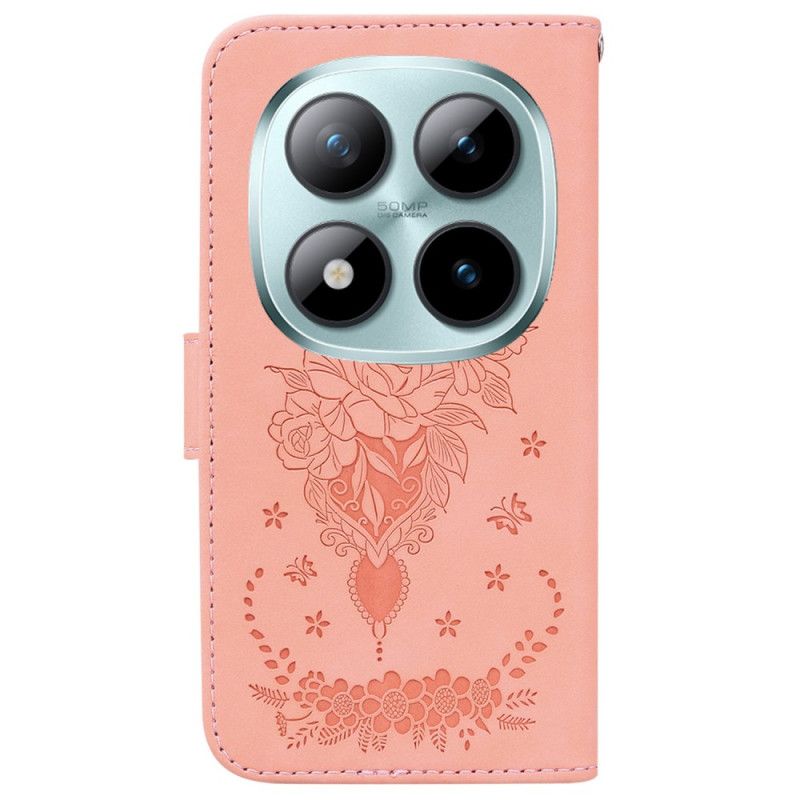 Fodral Xiaomi Redmi Note 15 Pro Plus 5g Fjärilar Och Rosor