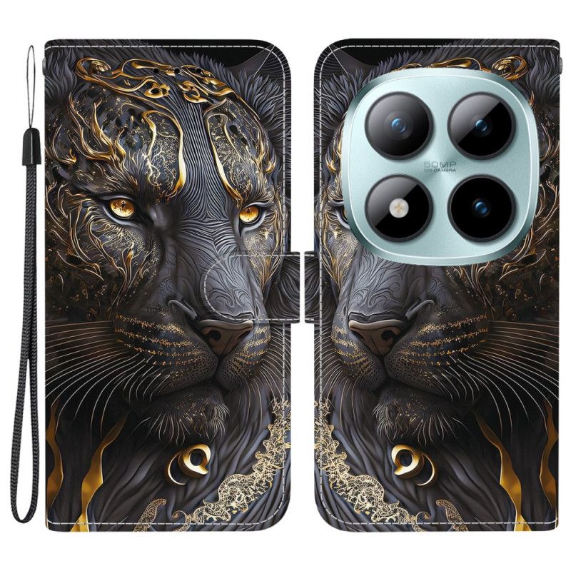 Fodral Xiaomi Redmi Note 15 Pro Plus 5g Svart Och Guld Lejon