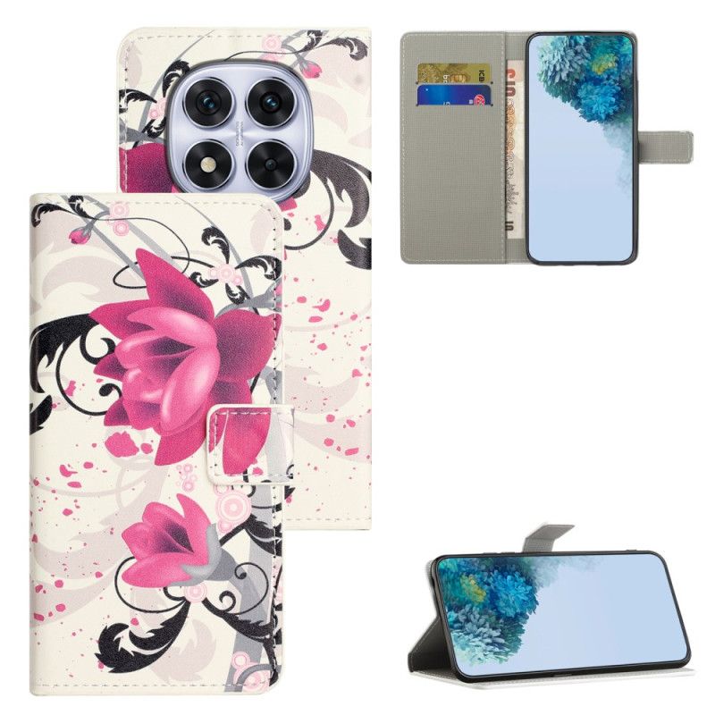 Läderfodral Xiaomi Redmi Note 15 Pro Plus 5g Telefonfodral Lotusmönster