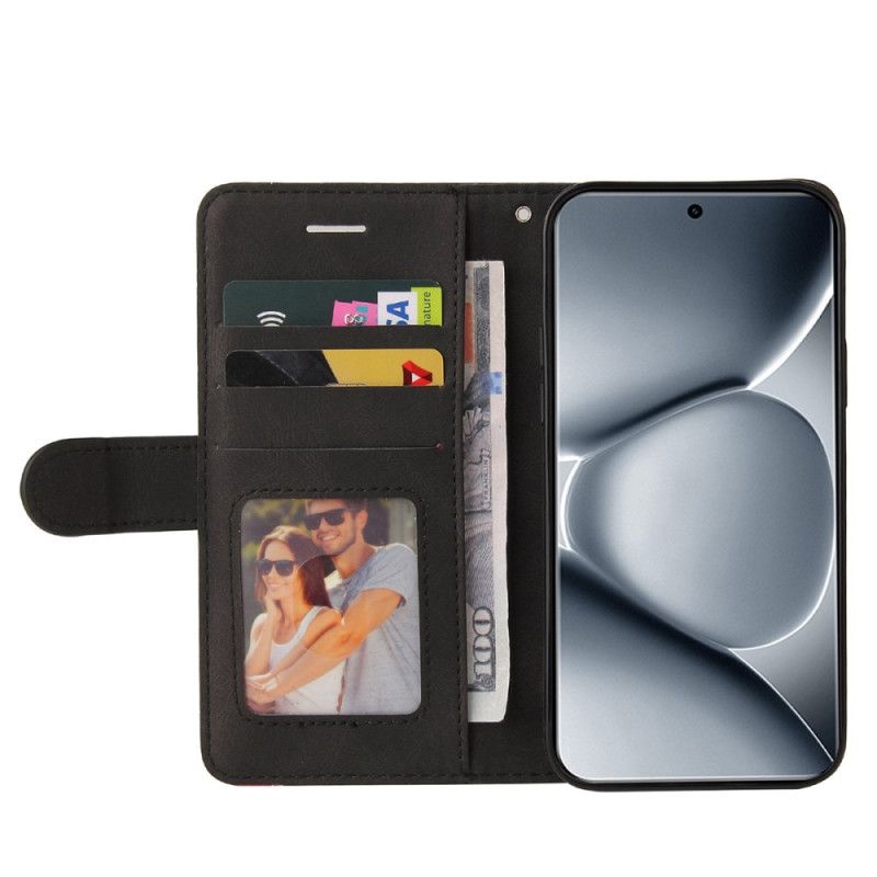 Läderfodral Xiaomi Redmi Note 15 Pro Plus 5g Telefonfodral Tvåfärgad Vågig