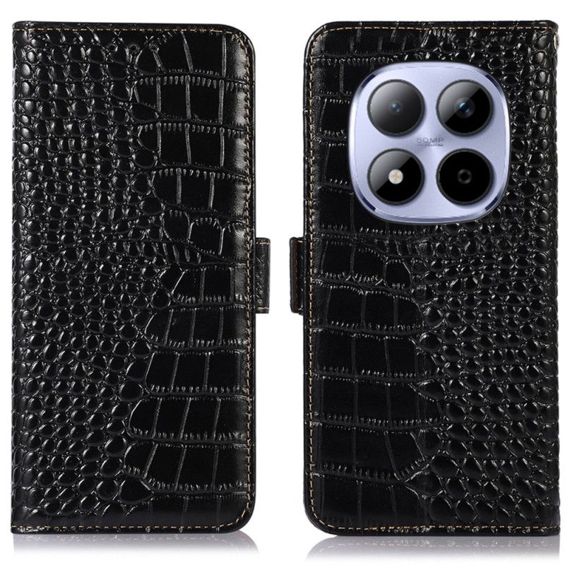 Läderskal Fodral Xiaomi Redmi Note 15 Pro Plus 5g Krokodilstrukturerat Läder