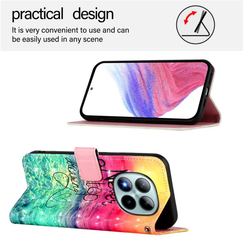 Läderskal Fodral Xiaomi Redmi Note 15 Pro Plus 5g Sluta Aldrig Drömma