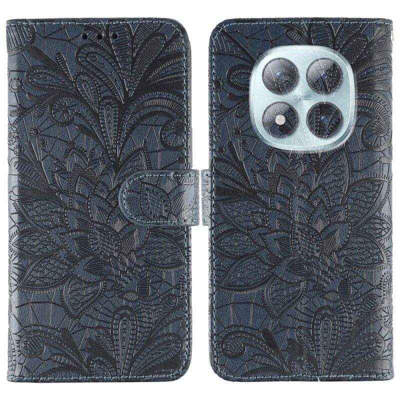 Läderskal Fodral Xiaomi Redmi Note 15 Pro Plus 5g Spetsblommönster
