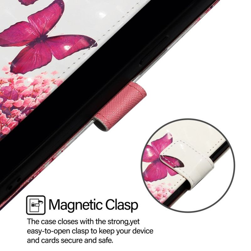 Skyddsfodral Xiaomi Redmi Note 15 Pro Plus 5g Rosa Fjärilar