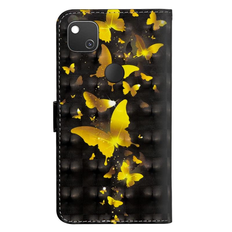 Fodral för Google Pixel 4a Gula Fjärilar