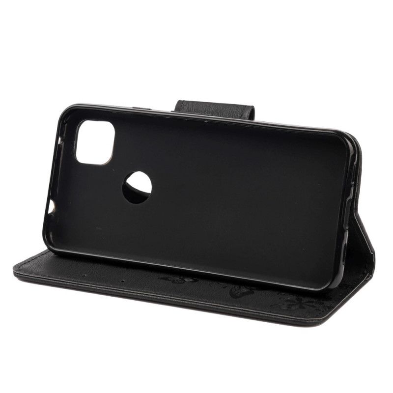 Fodral för Google Pixel 4a Svart Endast Fjärilar Med Rem
