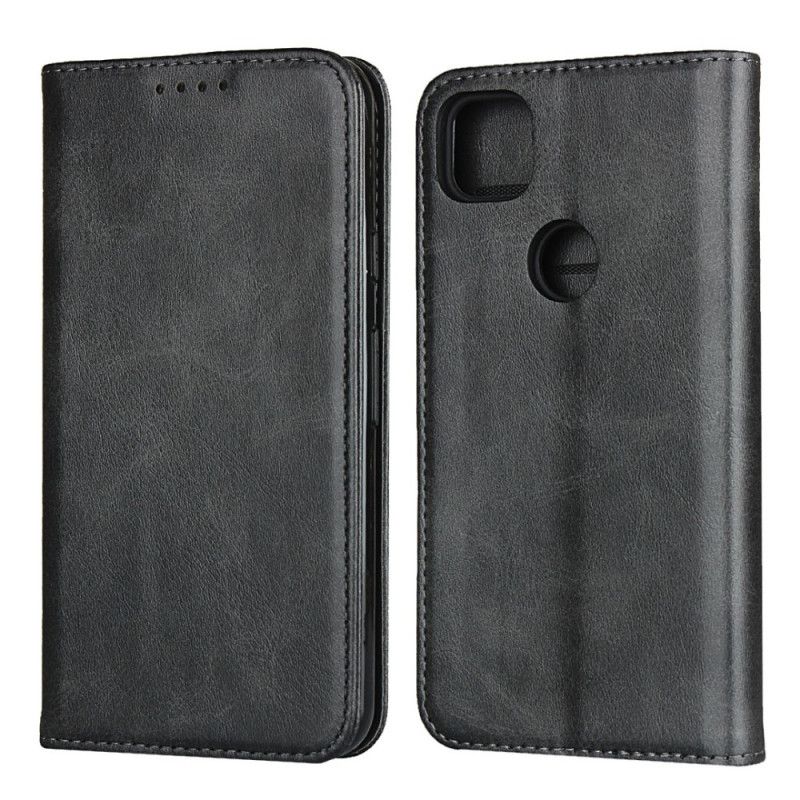 Folio-fodral Google Pixel 4a Svart Högkvalitativ Sömnad I Konstläder