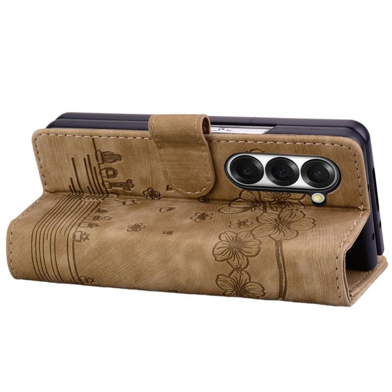 Läderskal Fodral Samsung Galaxy Z Fold 7 Kattscen