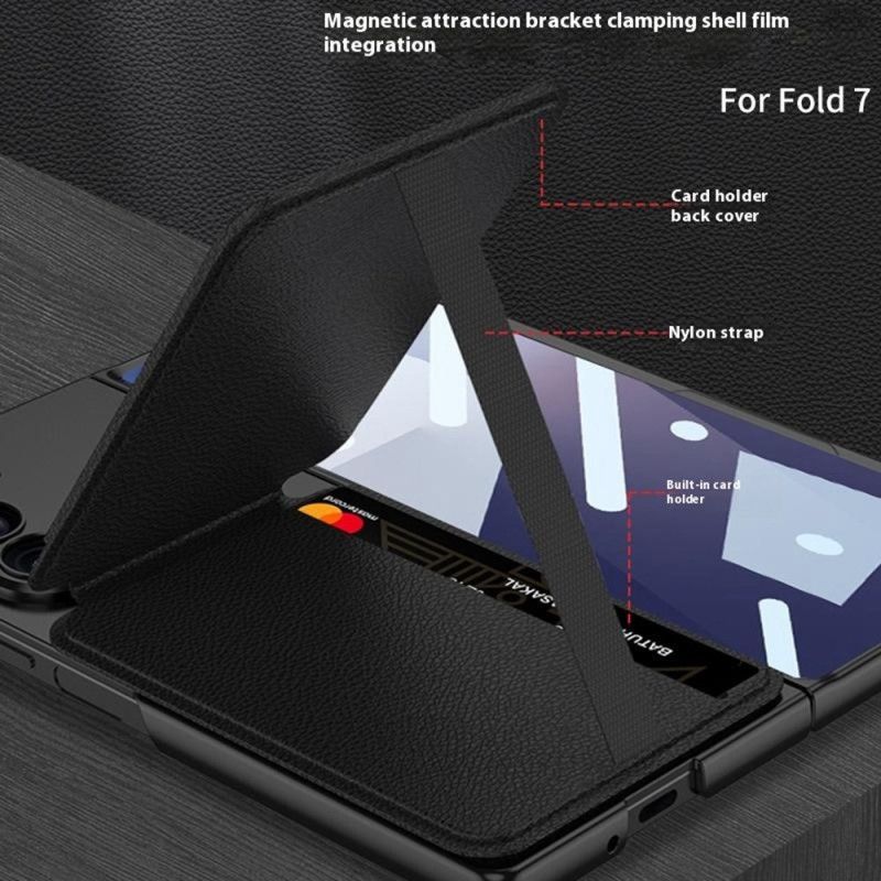 Skal Samsung Galaxy Z Fold 7 Avtagbar Korthållare Och Integrerat Stativ