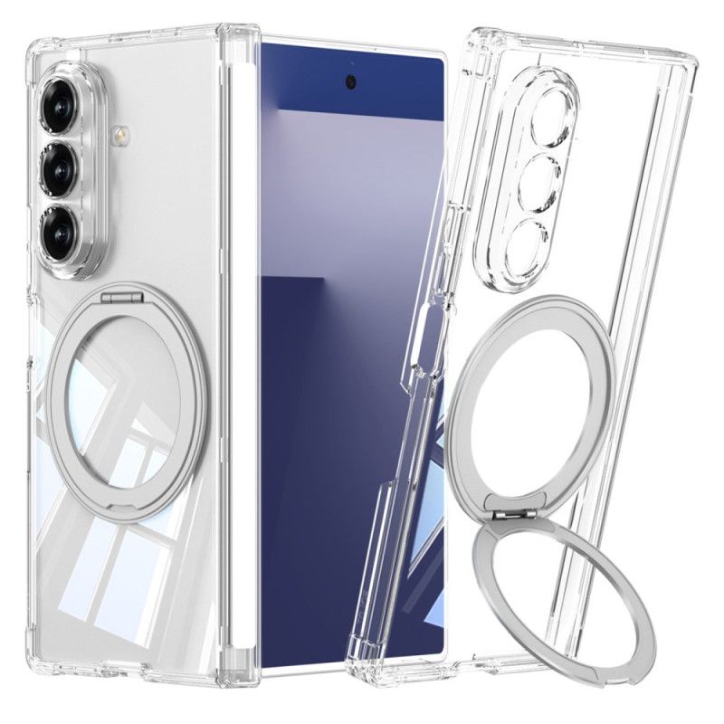 Skal Samsung Galaxy Z Fold 7 Genomskinligt Magnetiskt Gångjärn Med Stativ