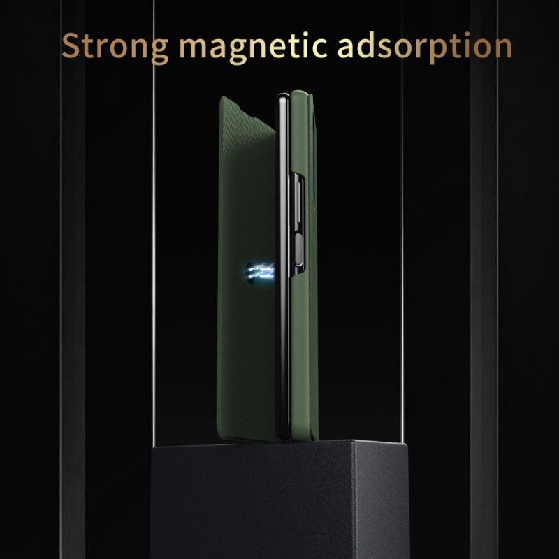 Skal Samsung Galaxy Z Fold 7 Lädereffekt Med Integrerat Stativ