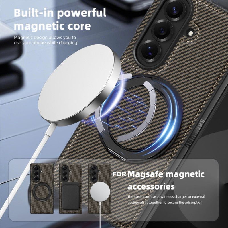 Skal Samsung Galaxy Z Fold 7 Magnetisk Texturerad Kolfiber