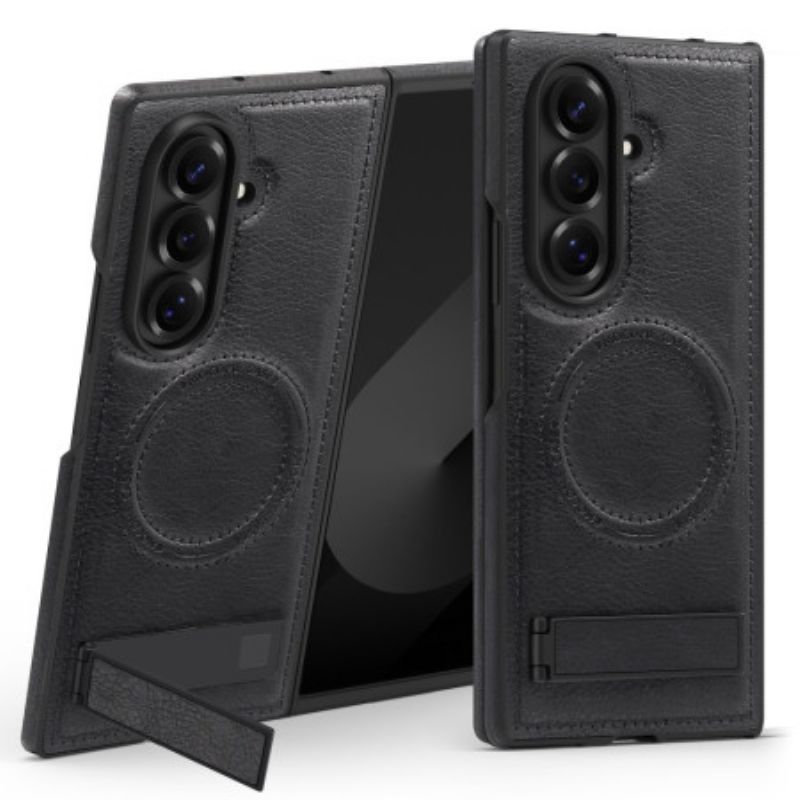 Skal Samsung Galaxy Z Fold 7 Magsafe Lädereffekt Och Stativ