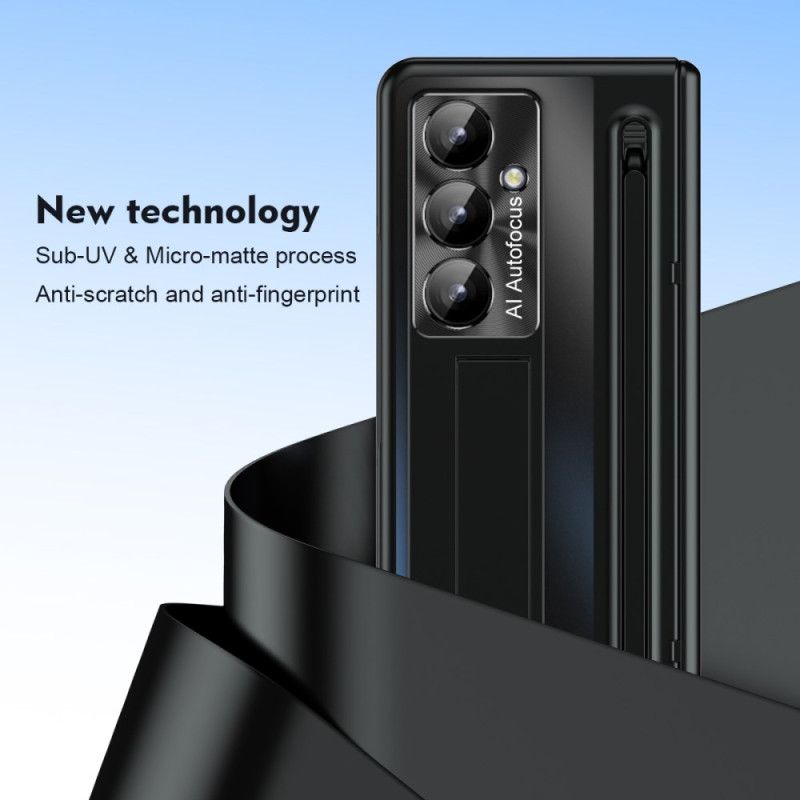 Skal Samsung Galaxy Z Fold 7 Stativ Och Skärmskydd Med Metalleffekt